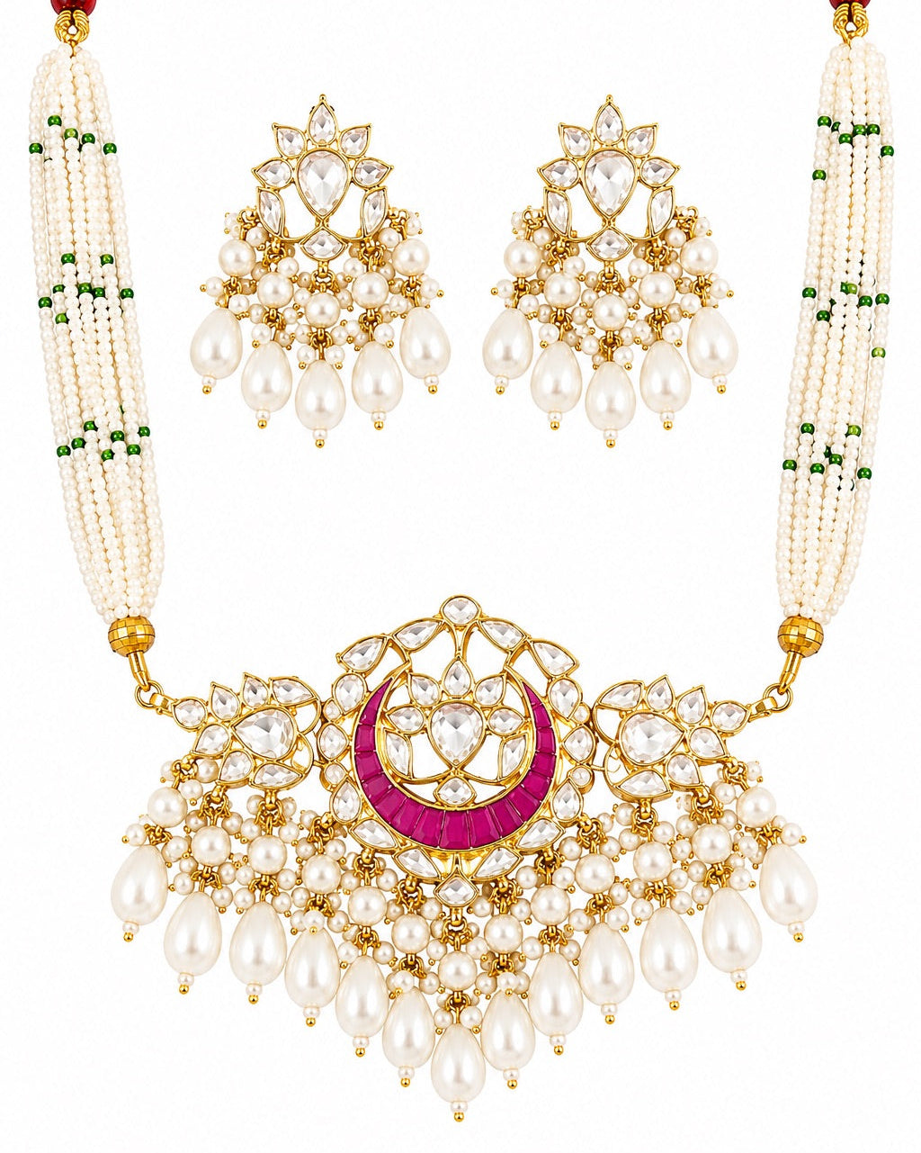Zoya Kundan Pearl-Drop Choker Set