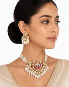 Zoya Kundan Pearl-Drop Choker Set