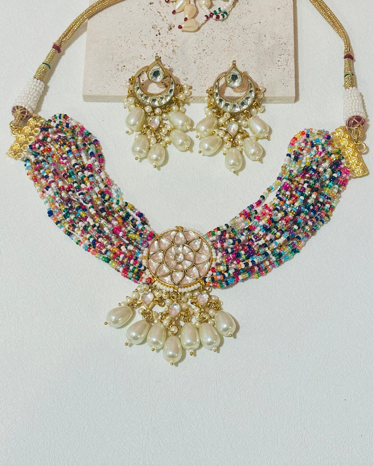 Gulrang Multicolor Pachi Kundan Choker Set