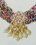 Gulrang Multicolor Pachi Kundan Choker Set
