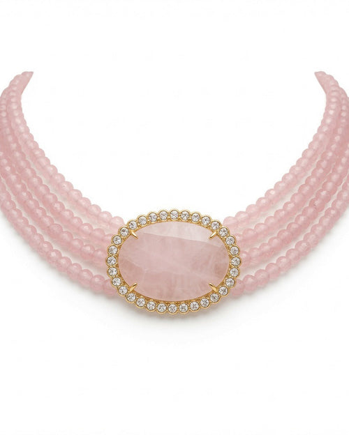 Aaira Rose Quartz Kundan Choker