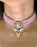 Ruhani Blush Moissanite Kundan Choker