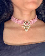 Ruhani Blush Moissanite Kundan Choker