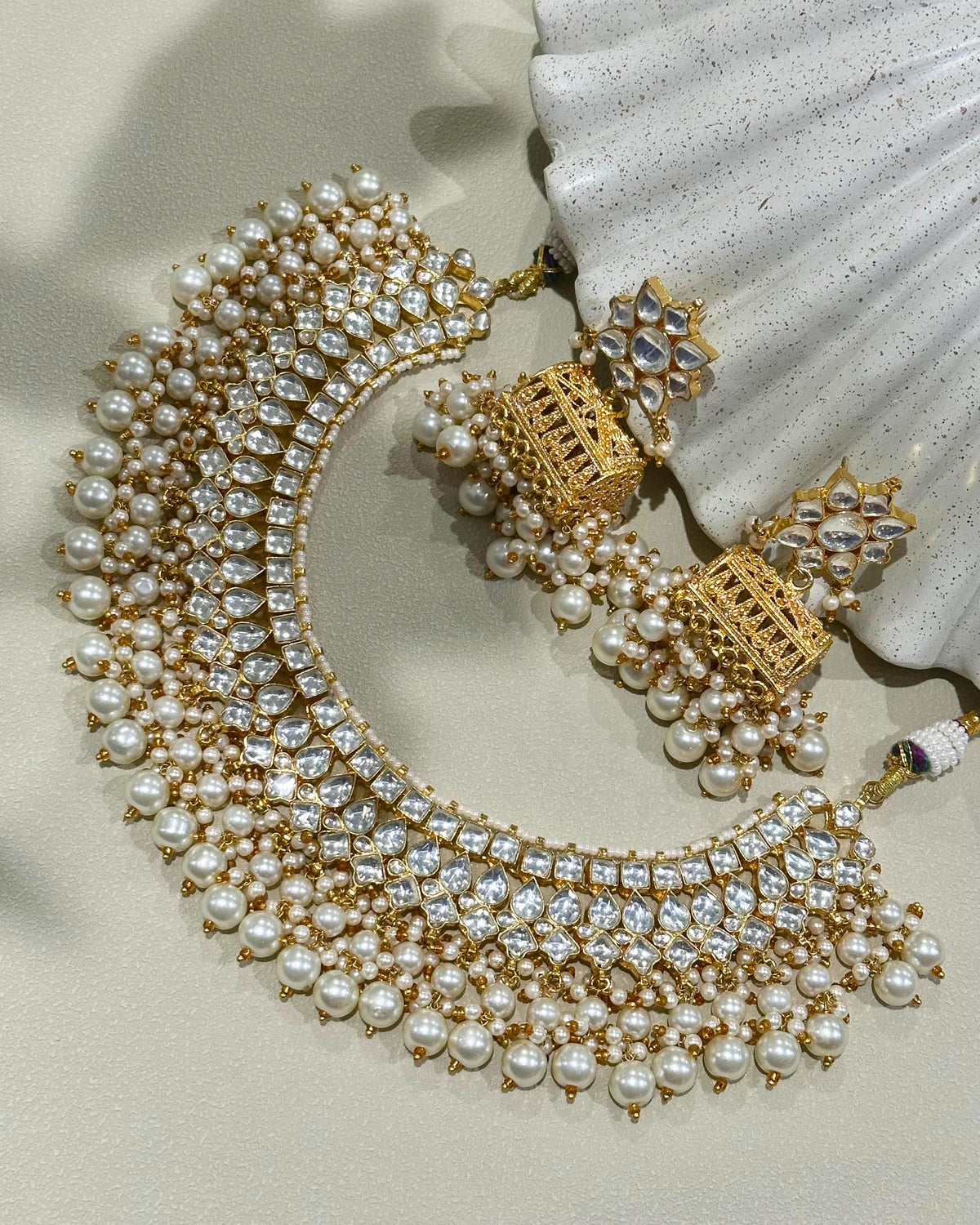 Meher Pachi Kundan Necklace Set