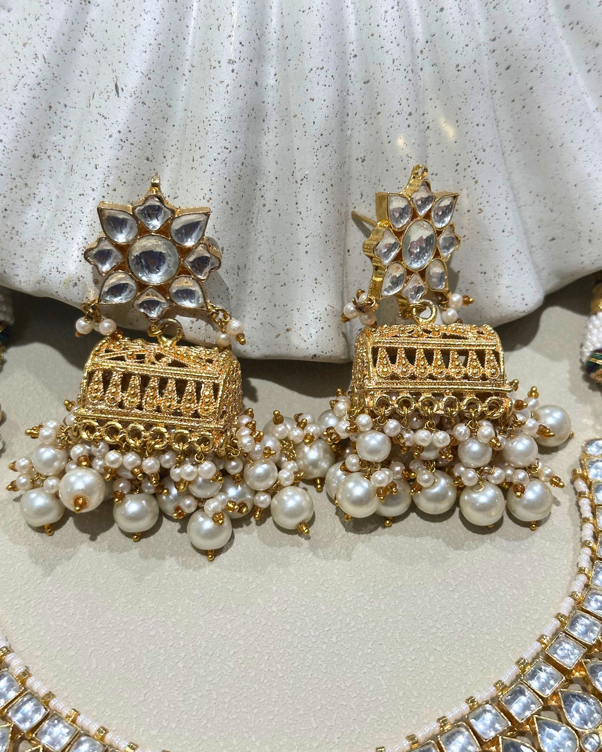 Meher Pachi Kundan Necklace Set
